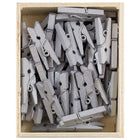 JAM Paper Wood Clip Clothes Pins - Small - 7/8" - Silver - 50 Pack-Colour: Silver