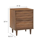 Modway Vespera 2-Drawer Nightstand - Walnut-Mindi Wood and Particleboard