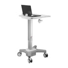 Amer Mounts Light Pedestal Medical Cart with Laptop Bar Mount-Laptop Size Support 9.7 inch ~ 17.3 inch
