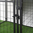 PawHut Outdoor Welded Wire Steel Fence Dog Kennel - 4.6' x 4.6' x 5' - Black-Lightweight to move indoor or outdoor 