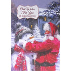 Mill Brook Studio Christmas Greeting Cards/Envelopes - 5-3/8" x 7-3/4" - Our Wishes: Santa & Snowman - 18 Pack-Card shop quality greeting cards