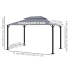 Outsunny 13 ft W x 10 ft L Patio Gazebo - Outdoor Gazebo Canopy - Dark Grey-Side curtains and mesh netting are easily attached with hook and loop fasteners
