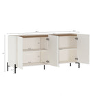 Manhattan Comfort Abbey 66.9" Modern Sideboard - Maple and Off White-Smooth Wooden Rounded Edges Add a Modern Charm and Enhance Safety