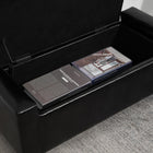 HOMCOM Storage Bench with Flip Top Ottoman - Black-Easy Assembly Required;