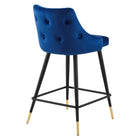 Modway Adorn Performance Velvet Counter Stool - Navy - Set of 2-Comes Fully Assembled