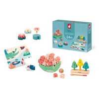 Janod Toy Box 4-Piece Set for 24 Months-This box has been developed in collaboration with a psychomotor specialist to help gradually promote your child’s psychomotor development and future skill acquisitions.