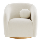 Modway Holland Swivel Chenille Fabric Armchair - Cream-Arrives Fully Assembled