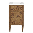 Modway Elysian 24" Wood Bathroom Vanity - White/Brown-Mango Wood Construction