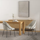 Manhattan Comfort Gracie 24.2" Modern Leatherette Upholstered Dining Chair - Stone and Black - Set of 2-Frame and Legs Features Choice of Fully Welded Black Steel or Gold Stainless Steel
