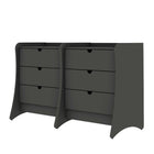 Manhattan Comfort Coney 27.55" Mid-Century Modern Dresser 2-Piece Set - Grey-11 Lb. Capacity per Drawer.