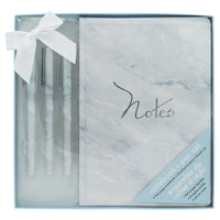 Merangue Notebook & Pen Set - Marble Design-6" x 8" Paper Cover Notebook
