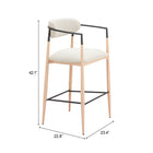 Zuo Equinox Barstool - Oyster Grey/Natural-6