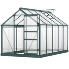 Outsunny Greenhouse for Outdoors - Rain Gutter - 6' x 10' - Roof Vent- A polycarbonate greenhouse for outside plant protection
 