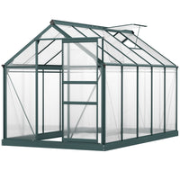 Outsunny Greenhouse for Outdoors - Rain Gutter - 6' x 10' - Roof Vent- A polycarbonate greenhouse for outside plant protection
 