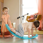 Qaba 32.3" Balance Board, Ended Preschool Learning Montessori Waldorf Toy - Blue-Enhance kids' posture and core strength, as well as their coordination and visual sense 