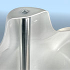 Azar Male White Plastic Bust Torso Mannequin - 12" Square Metal Base-Includes Bust, Short Pole, and Base with Hardware