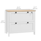 HOMCOM Lateral File Cabinet with Lock - White-Melamine-coated particleboard for durability and easy cleaning