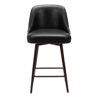 Zuo Keppel Swivel Counter Stool - Black/Bronze-Plush and durable faux leather fabric