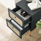 Modway Chaucer 2-Drawer Nightstand - Black-Adjustable Feet