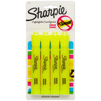 Sharpie Accent Chisel Tip Tank-Style Highlighters - Yellow - 4 Pack-SMEAR GUARD ink specially formulated to resist smearing