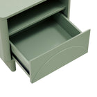 Manhattan Comfort Ella 39.4" Modern Nightstand 2-Piece Set - Sage Green-Thick Rectangular 6.9 in. Sled Legs Offer Stability and a Unique, Modern Twist on a Classic Sled-Base