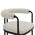 Modway Turin Curved Back Boucle and Metal Dining Accent Chair - Black/Pearl-9