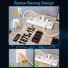Huntkey 6' Flat Plug Surge Protector Power Strip with 12 Outlets and 3 USB Ports - White-Equipped with 2 USB-C ports and 1 USB-A port to provide high-speed charging for smartphones and tablets directly from the strip, reducing desktop clutter.