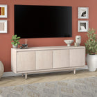 Hudson&Canal Aelin TV Stand for TV's up to 75" - Alder White-Features easy assembly