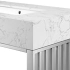 Modway Gridiron 36" Bathroom Vanity - White/Silver-Fixtures Not Included