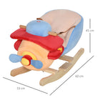 Qaba Baby Plane Design Rocking Horse - Red-Seat with a safety belt and supportive back for added safety and comfort 