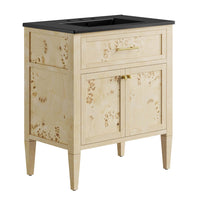 Modway Elysian 30" Wood Bathroom Vanity - Black/Burl-Modern Bathroom Vanity