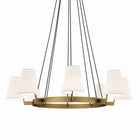 Modway Surround 8-Light Chandelier - White/Satin Brass-Requires 8 E26 60W Lightbulbs