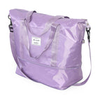 Nicci Travel Weekender Duffel Expandable Bag - Light Purple-Back zipper pocket 