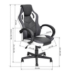 FurnitureR High-Back PU Leather Swivel Gaming Chair - White-Weight Capacity: 250 lb.