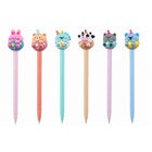 Merangue Animal Ice Cream Pen-Novelty pen with cute cat character topper