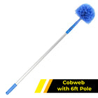 Gritt Commercial Cobweb Duster Brush with 6' Telescopic Pole-Cobweb duster dust corners, ceilings and vents without scratching