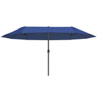 Outsunny Extra-Large Double-Sided Patio Umbrella - 15' - Blue-15ft long double-sided canopy umbrella keep shaded on any balcony, terrace, garden market or others