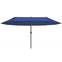 Outsunny Extra-Large Double-Sided Patio Umbrella - 15' - Blue-15ft long double-sided canopy umbrella keep shaded on any balcony, terrace, garden market or others