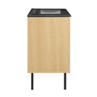 Modway Chaucer 36" Bathroom Vanity - Oak/Black-Wood Grain Laminate
