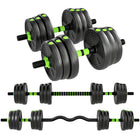 Soozier Adjustable Dumbbell Set - 3 in 1 Weights Set for Home Gym - 55 lb-Converts into dumbbells, a straight barbell, or an EZ curl bar 
