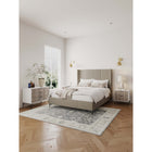 Manhattan Comfort DUMBO Modern 2-Drawer Nightstand and 3-Drawer Dresser Set - White/Rustic Grey-Includes 5 Full Extension Drawers Designed in Vertical Textured Ribbed Lines.