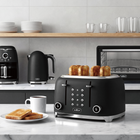 Salton NuRetro Digital 4 Slice Toaster - Midnight Black-Automatic slice pop-up makes it easy to retrieve toast without burning fingers.