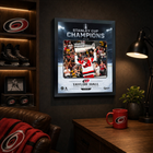 Frameworth Carolina Hurricanes 2026 Stanley Cup Champions: Taylor Hall Ice Design PhotoGlass Framed Photo - 18" W x 22" H-Professionally framed in Canada: The image is printed in ultra high definition directly onto the glass itself and finished in a black frame