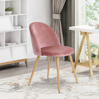FurnitureR Velvet Dining Side Chair - Rose - 2 Pack-Easy assembly is required