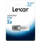 Lexar JumpDrive V100 32 GB USB Flash Drive - White-Backwards Compatible with USB 2.0 Devices