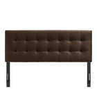 Modway Lily Stain-Resistant Performance Velvet Queen Size Headboard - Chocolate Brown-Padded Construction