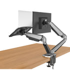 ShoppingAll 2-in-1 Adjustable Dual Gas Spring Arm Laptop & Monitor Desk Mount Stand - Silver-9