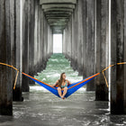 Grand Trunk Double Deluxe Hammock with Straps - Collegiate Navy /Charteuse-Soft, breathable and fast drying
