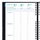 Blueline 2026 Timanager 13-Month CoilPro 7-Day Weekly/Monthly Planner - 11" x 8-1/2" - Black - English-Tear-off corners