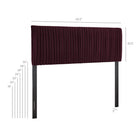 Modway Eloise Stain-Resistant Performance Velvet Queen Headboard - Mulberry-Elegant Ruched Detail